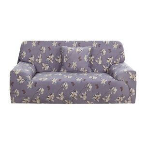Sofa Cover Stretch Couch Slipcover with One Pillow Cover Purple Medium